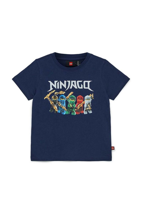 Lego t-shirt bawełniany dziecięcy nadruk granatowy 12011119