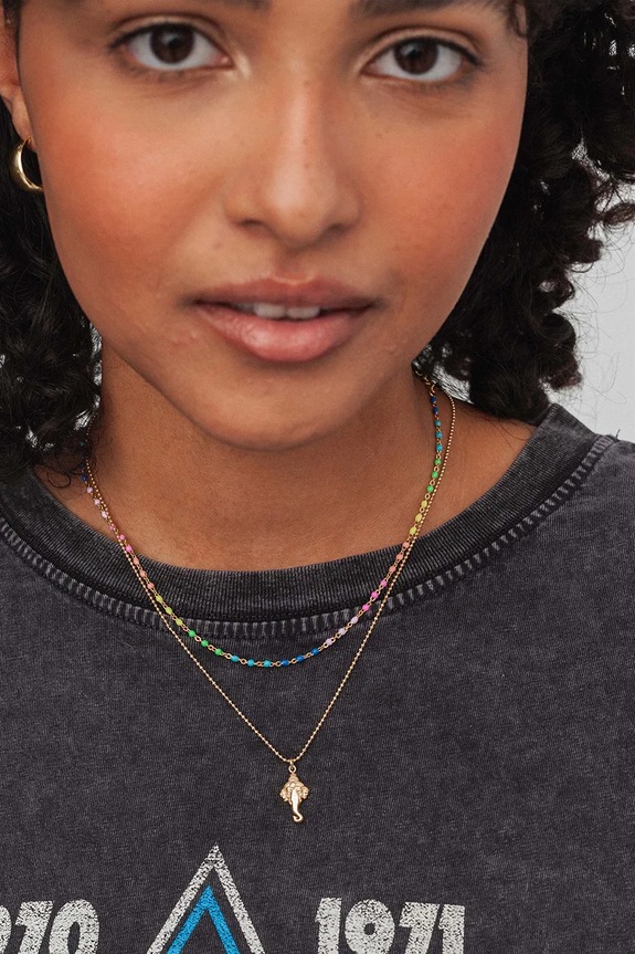 Dodaci Srebrna ogrlica prevučena zlatom ANIA KRUK VINTAGE SLTNS2980Z zlatna