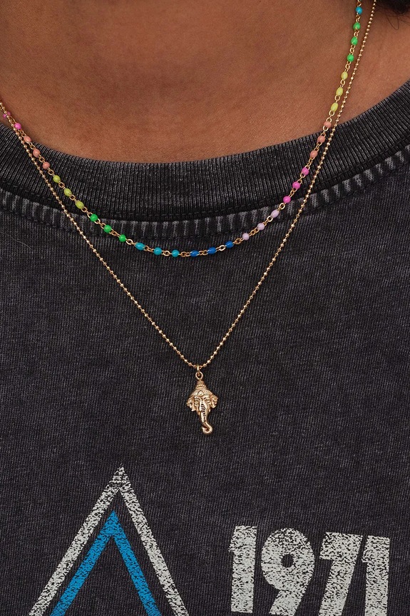 Srebrna ogrlica prevučena zlatom ANIA KRUK VINTAGE zlatna SLTNS2980Z