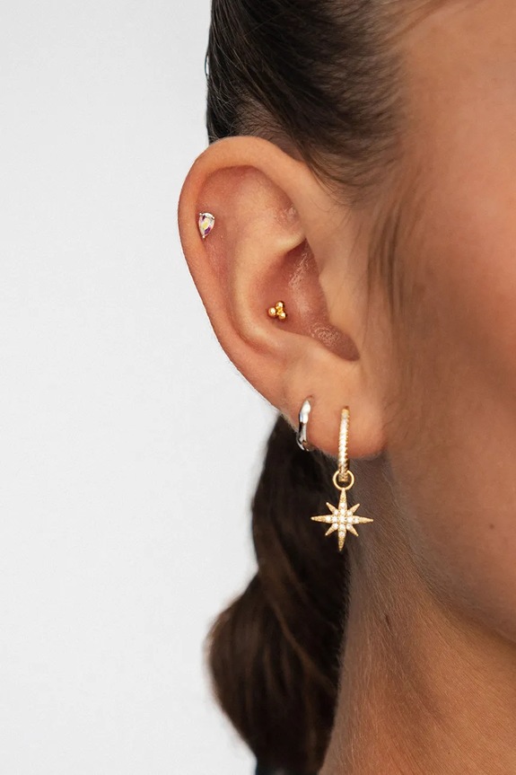 Επιχρυσωμένο ασημένιο σκουλαρίκι ANIA KRUK χρυσαφί SRUKC2359Z