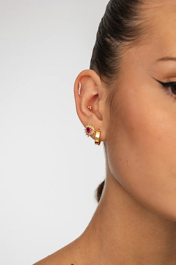 Αξεσουάρ Ασημένιο σκουλαρίκι με τρύπημα ANIA KRUK SRUKC2402 ασημί