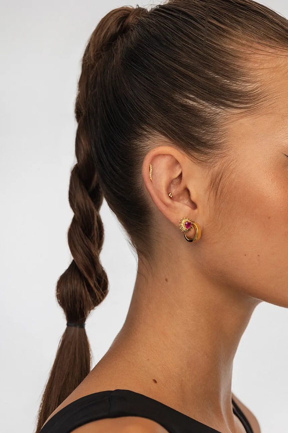 Akcesoria ANIA KRUK kolczyk ze srebra pokrytego złotem SRUKC2402Z złoty