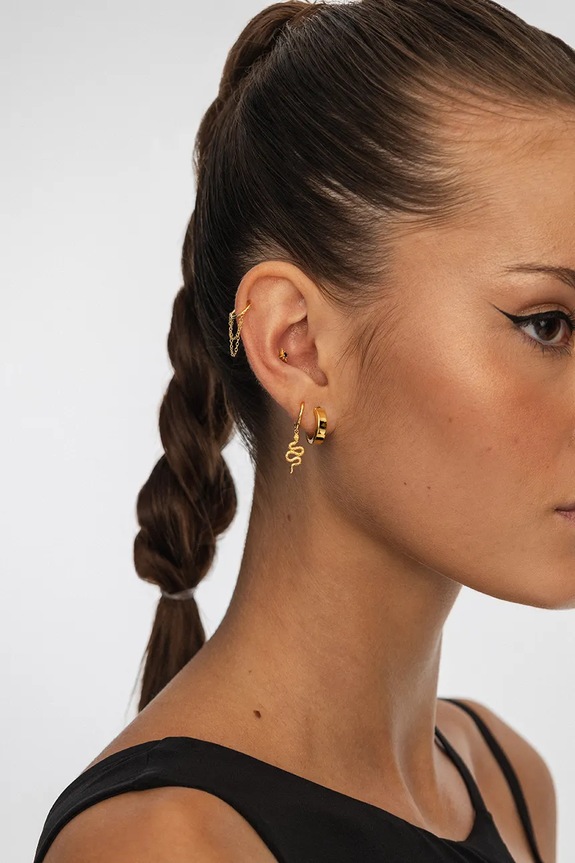 Akcesoria ANIA KRUK kolczyk ze srebra pokrytego złotem SRUKS2500Z złoty