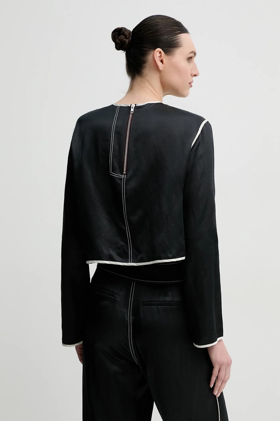 Ρούχα Μπλούζα με μείγμα από λινό Day Birger et Mikkelsen Baryl DAY65243652 μαύρο