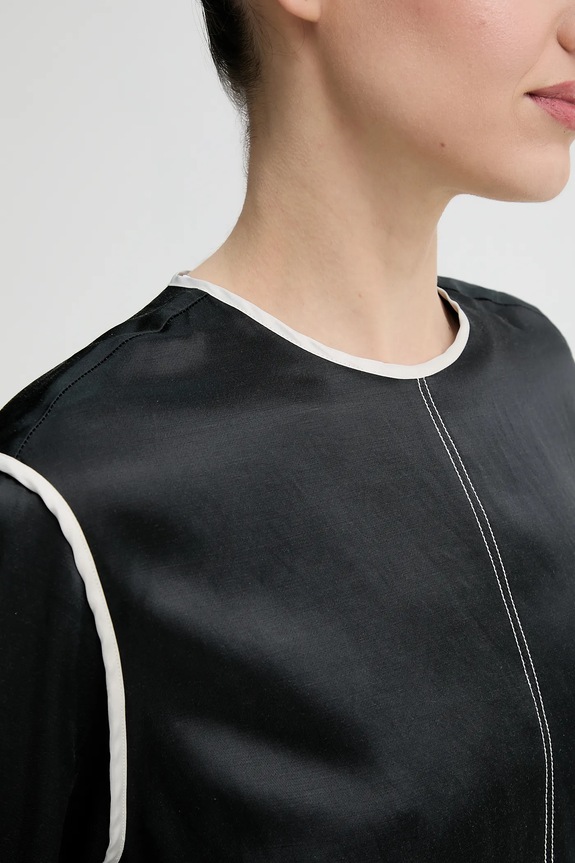 Μπλούζα με μείγμα από λινό Day Birger et Mikkelsen Baryl DAY65243652 μαύρο