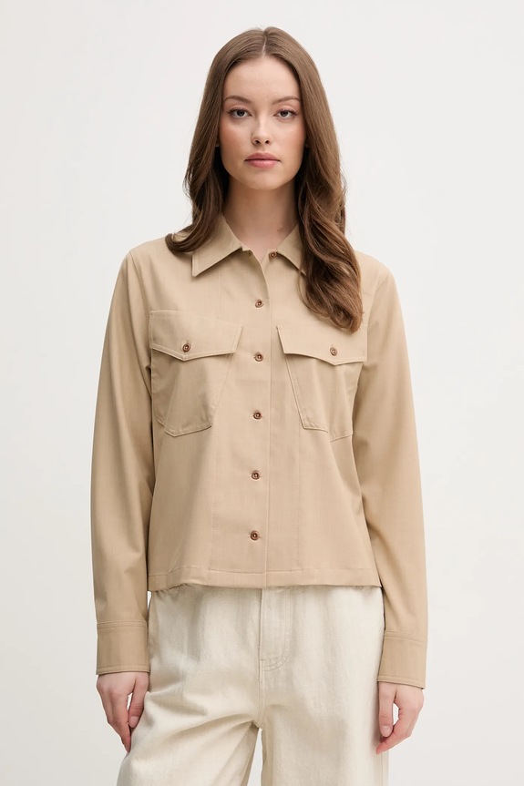 Πουκάμισο Mos Mosh με ελαστάν μπεζ 169790