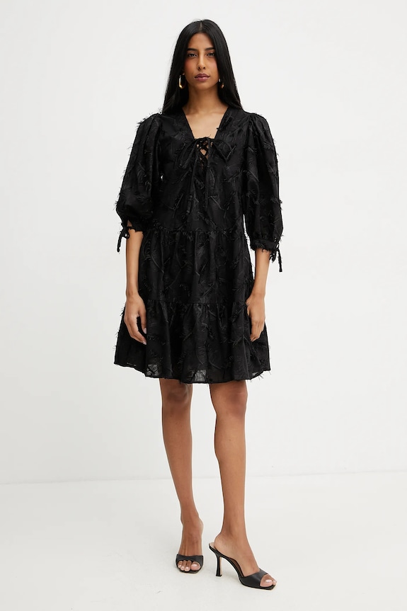 Silvian Heach rochie din bumbac MICAUTI GPP25333VE negru ZS25