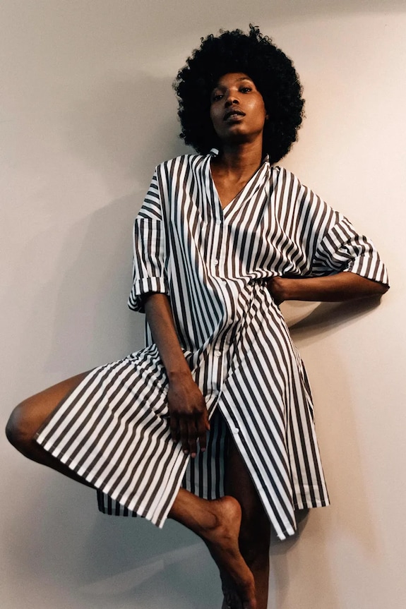MUUV. rochie fixat maro long.dress.TUNIC