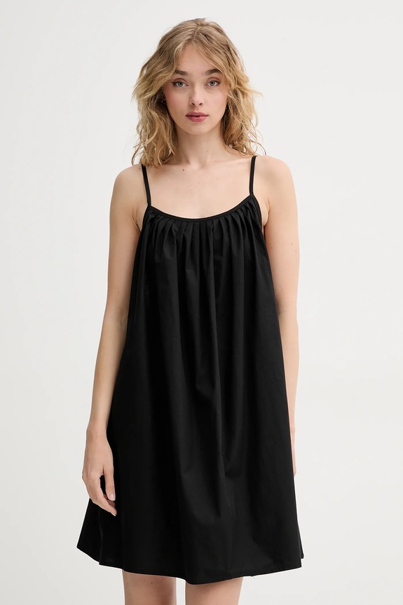 MUUV. pamut ruha vállas fekete sukienka.krotka.ANNEAU