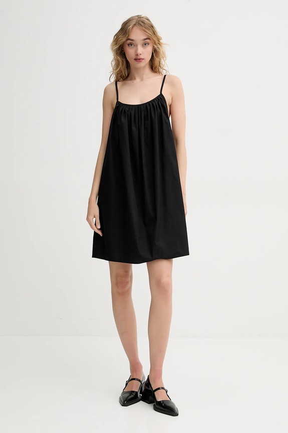 MUUV. pamut ruha sukienka.krotka.ANNEAU fekete ZS25