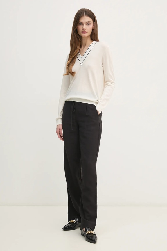 Mos Mosh sweter wełniany 168690 beżowy SS26