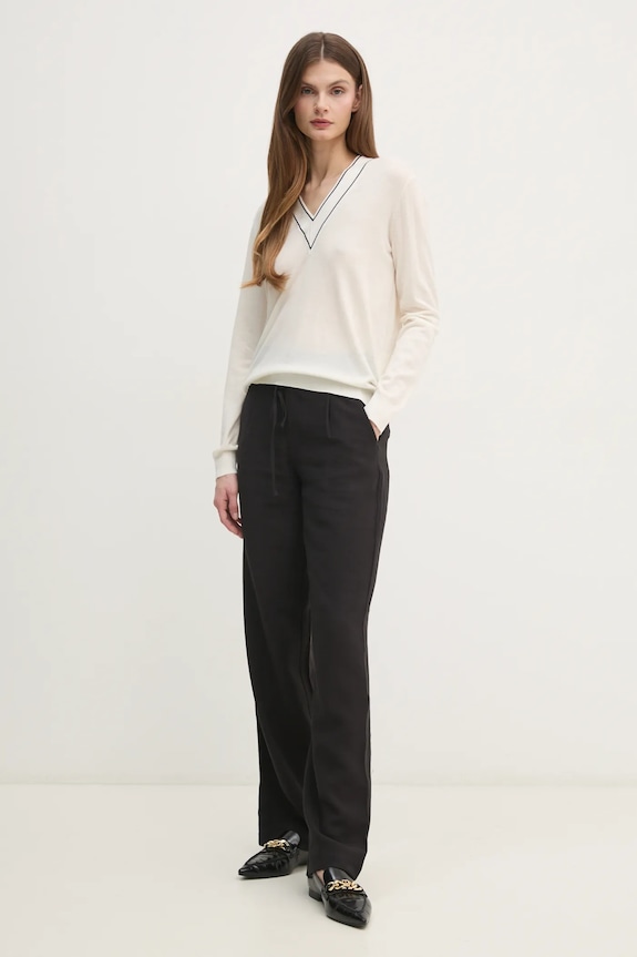 Mos Mosh sweter wełniany 168690 beżowy SS26