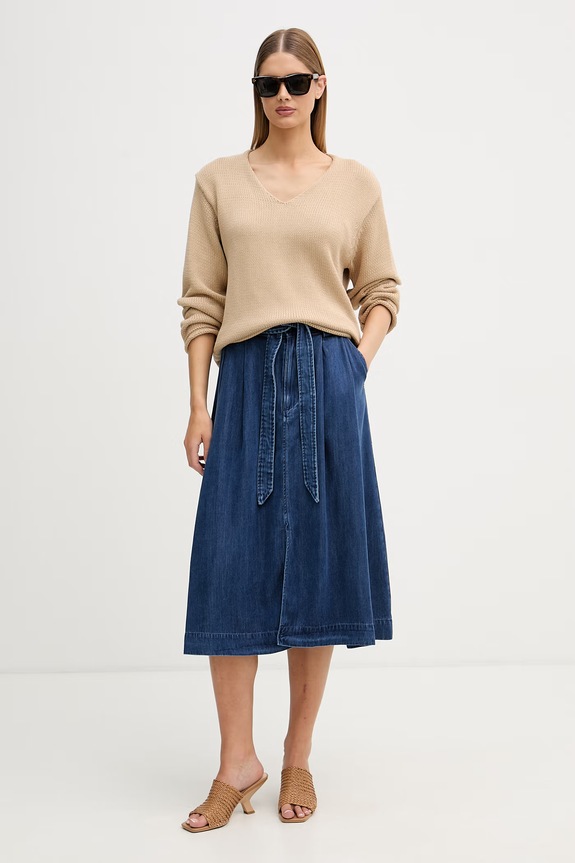 Mos Mosh πουλόβερ γυναικείο βαμβακερό 168060 μπεζ SS26