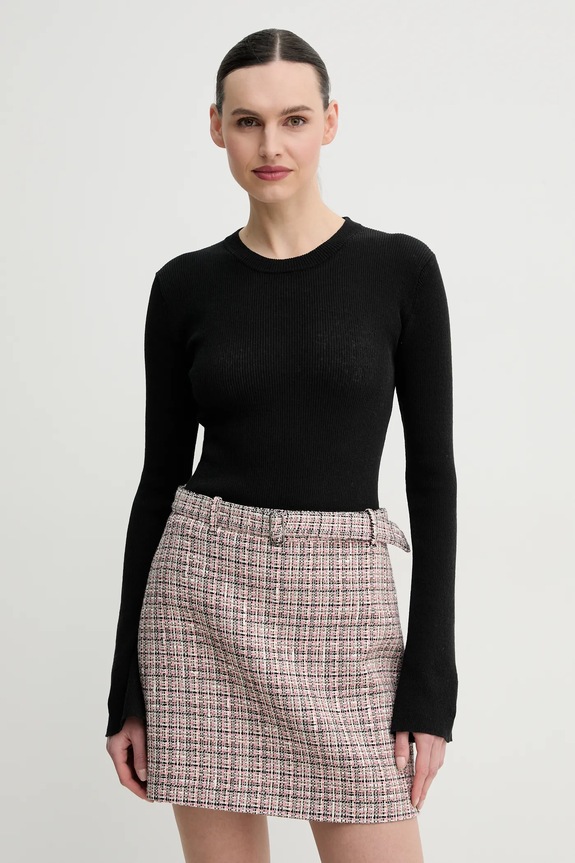 Day Birger et Mikkelsen vászonkeverék pulóver Teran sima fekete DAY65243760