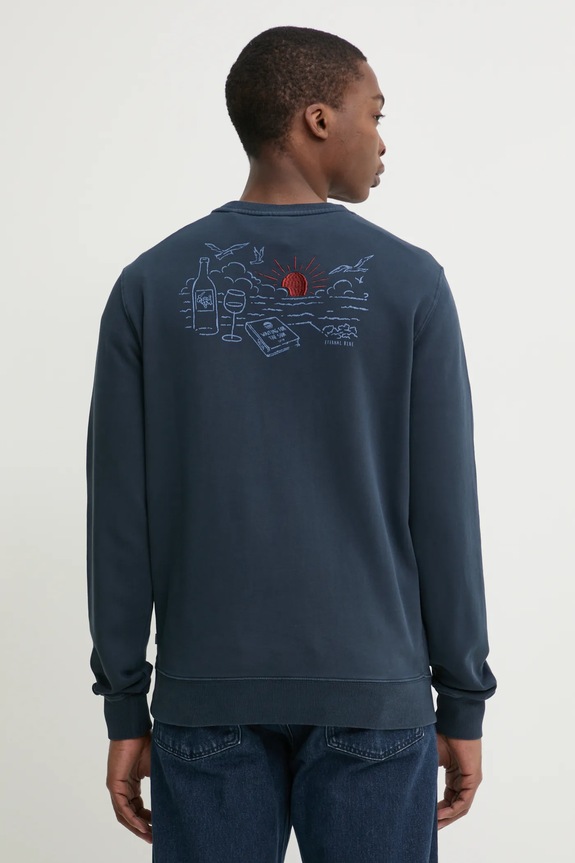 Ρούχα Βαμβακερή μπλούζα Solid ORMAN 21108522.194010 σκούρο μπλε