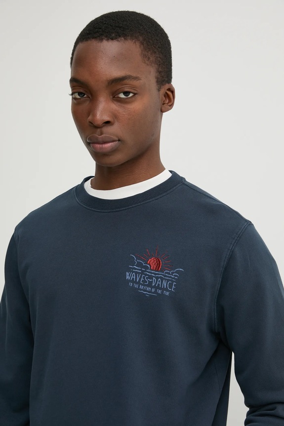 Βαμβακερή μπλούζα Solid ORMAN σκούρο μπλε 21108522.194010