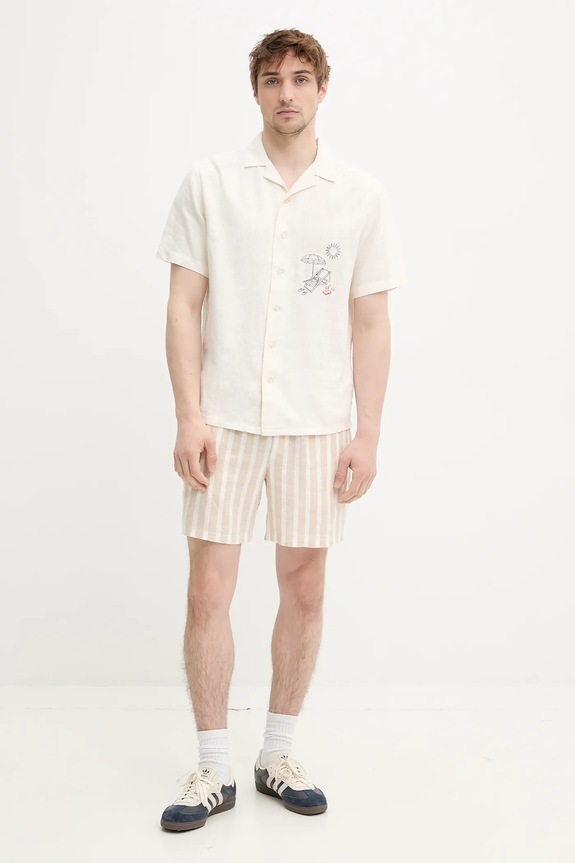 Solid vászon rövidnadrág FRIED 21108373.160920 bézs ZS25