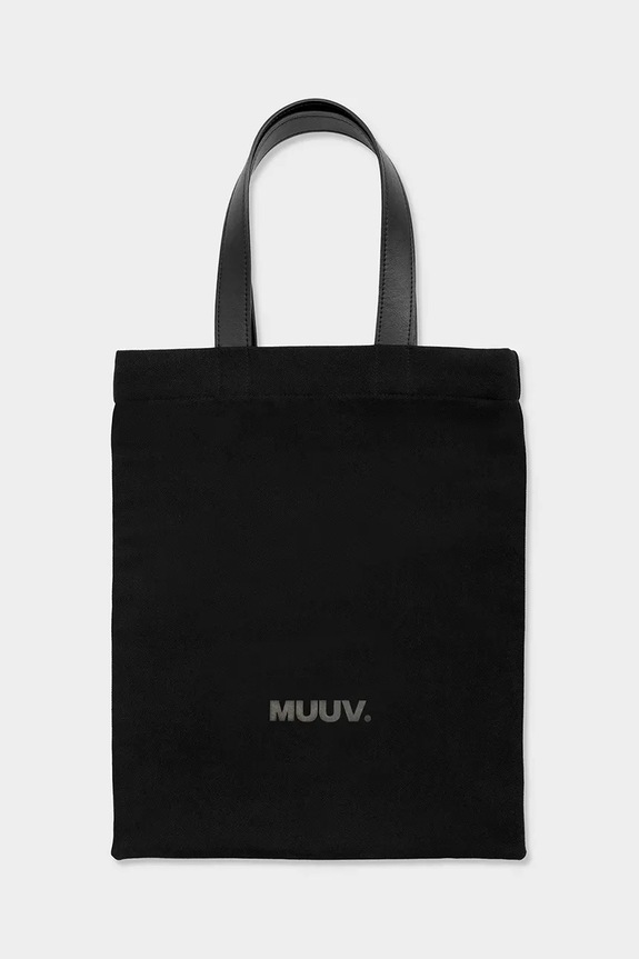 MUUV. pamut táska ICONE textil fekete torba.shopper.ICONE