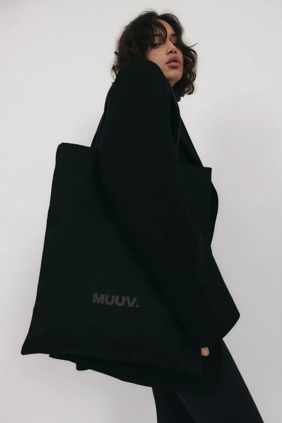 MUUV. pamut táska ICONE fekete torba.shopper.ICONE
