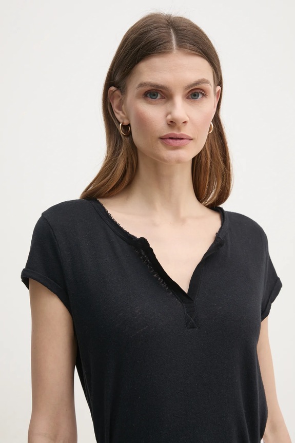 Mos Mosh t-shirt lniany czarny 117440