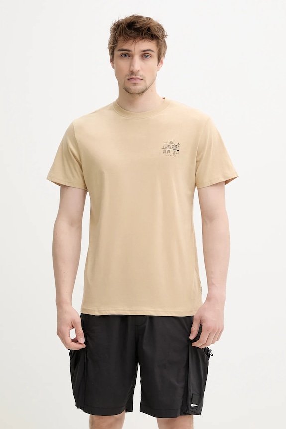 Solid tricou din bumbac PAX print bej 21108605.160920