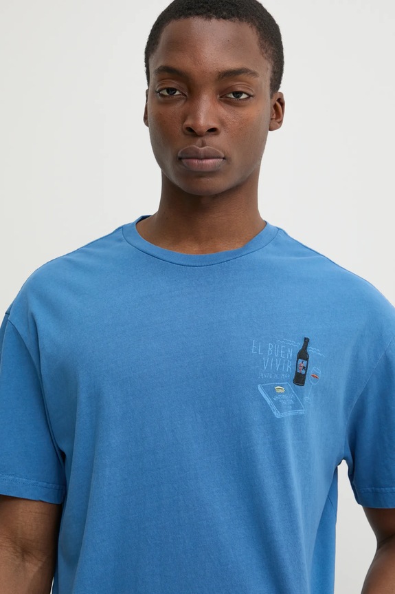 Solid t-shirt bawełniany ORVAL aplikacja fioletowy 21108505.184041