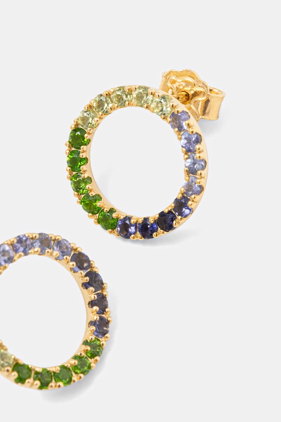 Pozlátené strieborné náušnice Tous 1004564700 zlatá ZS26