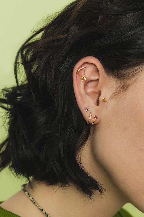 Akcesoria ANIA KRUK kolczyk do piercingu damski ze srebra pozłacanego bez kamienia ROCK IT SRUKS3380Z złoty