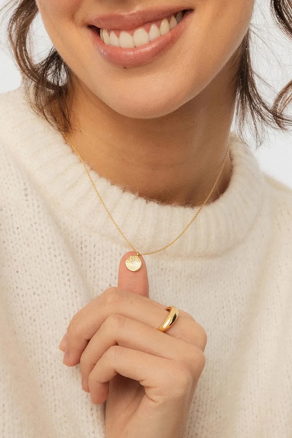 Accesorii ANIA KRUK colier cu pandantiv pentru femei argint aurit fără piatră Vintage SMRNS1820Z aur