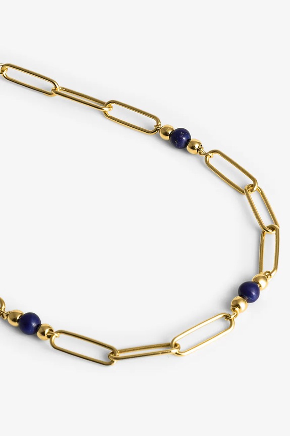 ANIA KRUK colier pentru femei, din argint placat cu aur lapis lazuli DUO SMINN0804Z aur ZS26