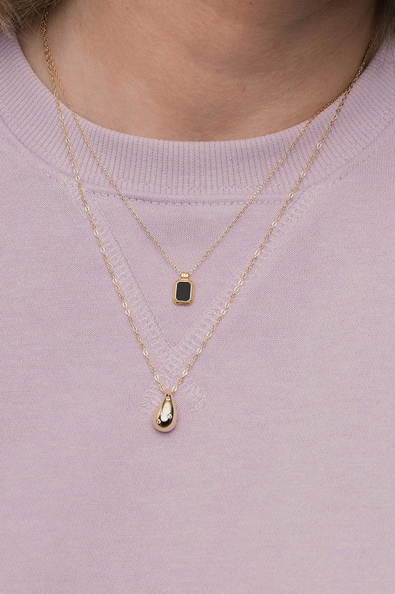 ANIA KRUK colier pentru femei, din argint placat cu aur cu zirconiu cubic VINTAGE aur SMINC0262Z
