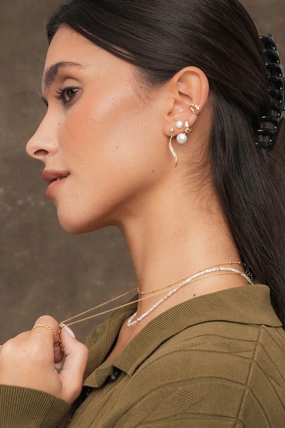 Doplnky ANIA KRUK náušnice dámske z mosadze so zirkónom GLAMOUR MRUKC4142Z zlatá