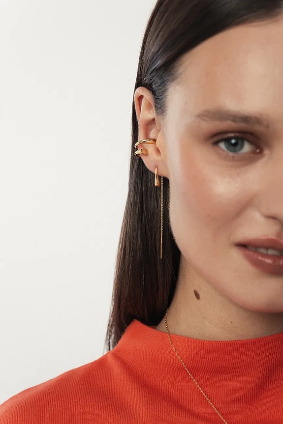 Accesorii ANIA KRUK ear cuff pentru femei, din alamă fără piatră VINTAGE MMRKM2520Z aur