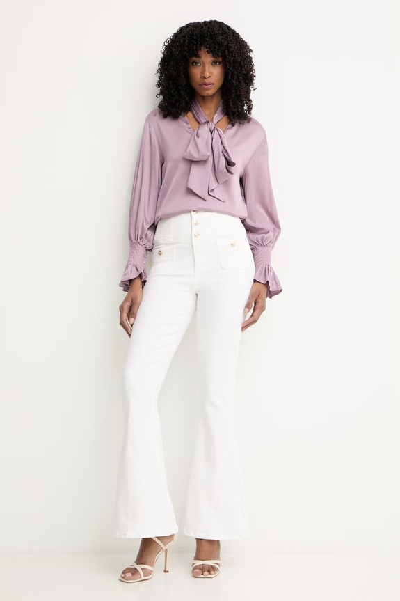 Silvian Heach μπλούζα γυναικεία με βισκόζη SALIS CVP26022BL μωβ ZS26