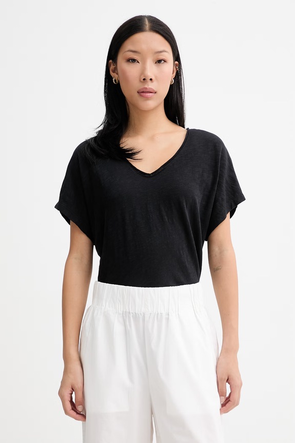 Marc O'Polo T-shirt basic damski bawełniany czarny 5000014112