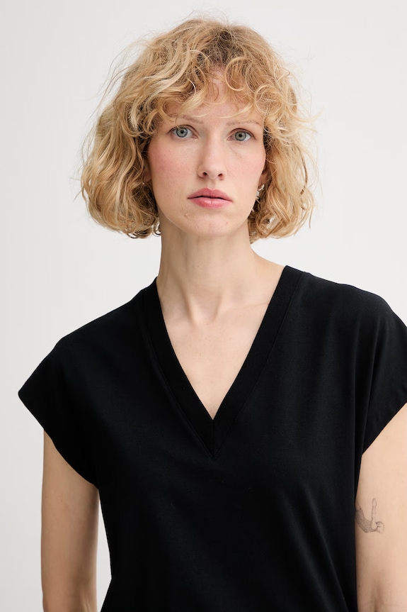 Marc O'Polo T-shirt damski z bawełną czarny 5000014116