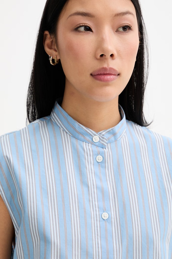 Marc O'Polo camicia da donna in cotone blu 5000010058