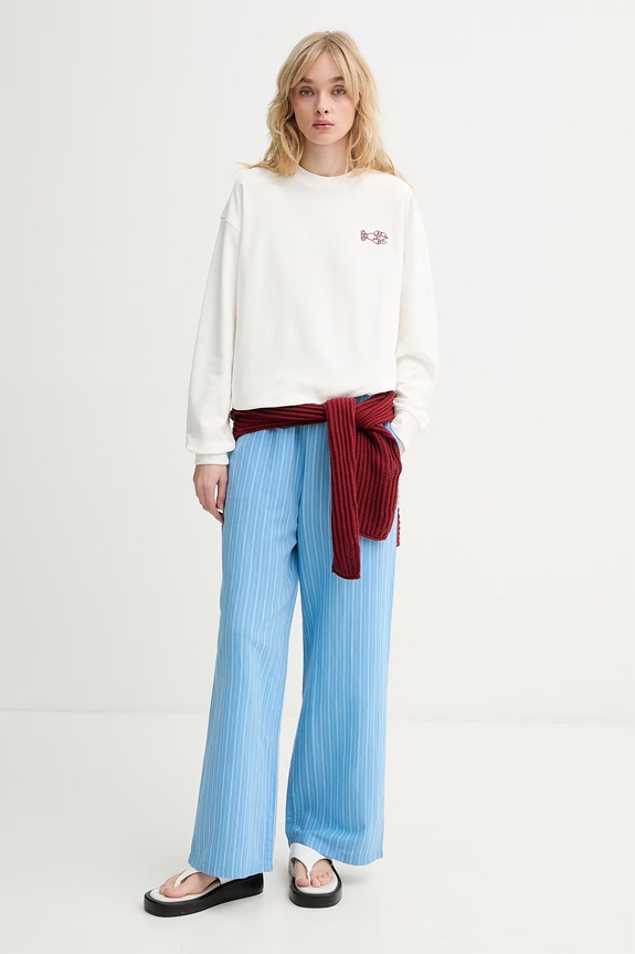 Marc O'Polo bluza oversize damska bawełniana 5000010005 beżowy ZS26