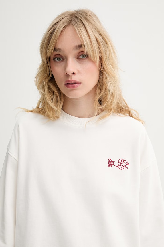 Marc O'Polo bluza oversize damska bawełniana beżowy 5000010005