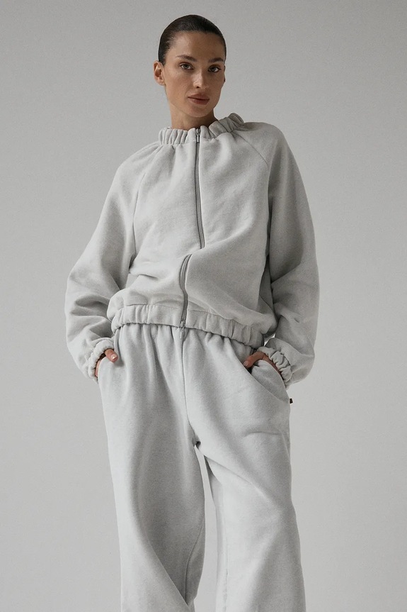 Muuv rozepínací mikina dámská s bavlnou SMOOTH COTTON šedá roz.bl.bom.SMOOTHCOTTON