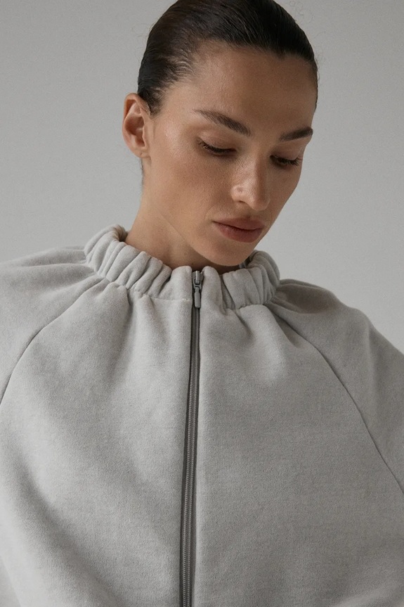 Muuv rozepínací mikina dámská s bavlnou SMOOTH COTTON roz.bl.bom.SMOOTHCOTTON šedá