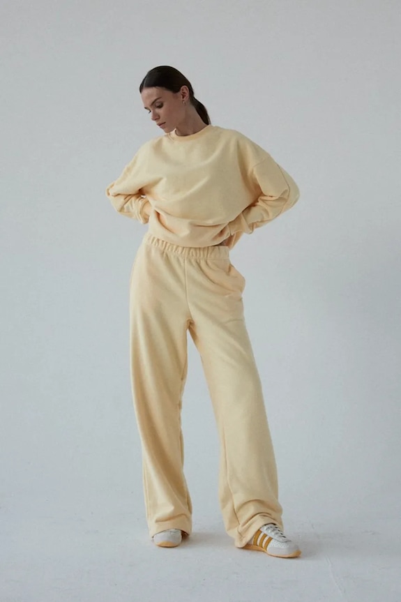 Muuv. hanorac pentru femei, din bumbac LE PUMP galben bluza.LEPUMP