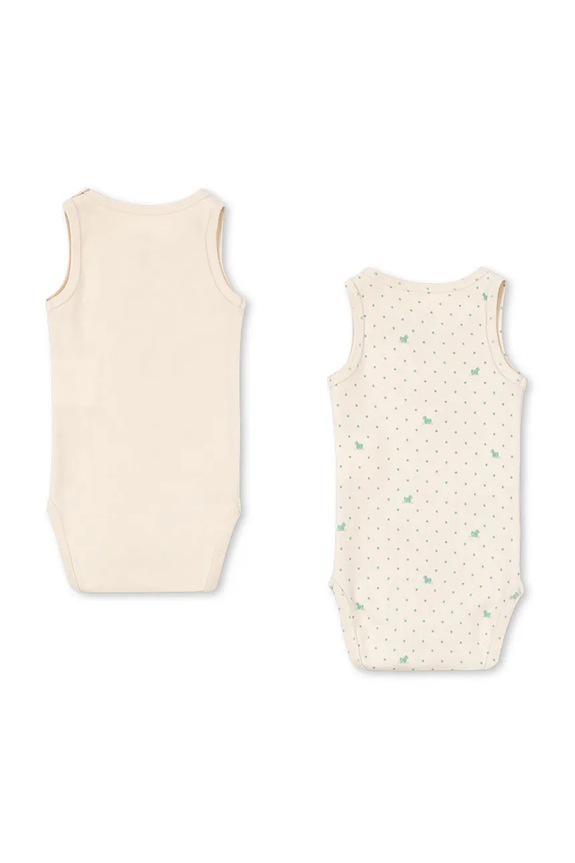 Fanga Fontana body niemowlęce bawełniane FIO 2 PACK SL BODY OCS 2-pack FA100063 beżowy ZS26