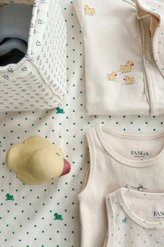 Fanga Fontana kombinezon za djecu od pamuka BELLO DUE ONESIE OCS bež FA100070