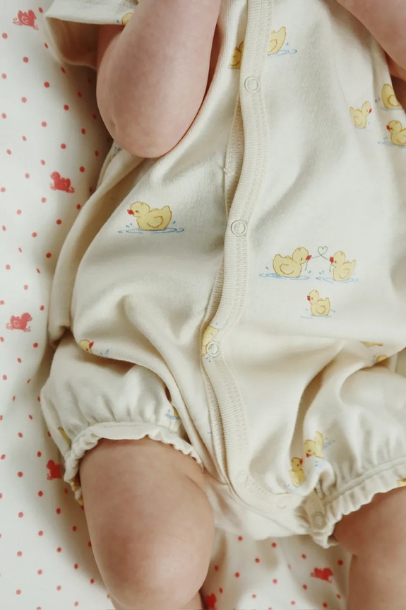 Fanga Fontana rampers niemowlęcy bawełniany BELLO SS ROMPER OCS FA100074 beżowy