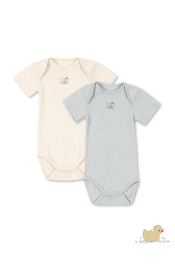 Fanga Fontana body dziecięce bawełniane PERLA 2 PACK SS BODY OCS 2-pack beżowy FA100079