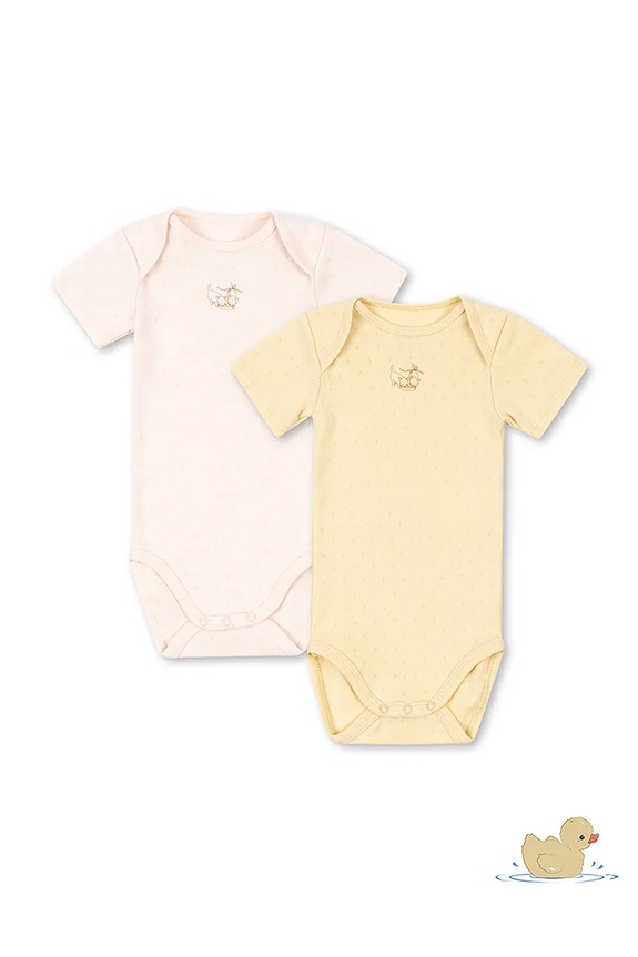 Fanga Fontana body dziecięce bawełniane PERLA 2 PACK SS BODY OCS 2-pack żółty FA100079
