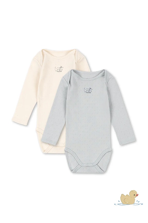 Fanga Fontana body niemowlęce bawełniane PERLA 2 PACK LS BODY OCS 2-pack beżowy FA100084