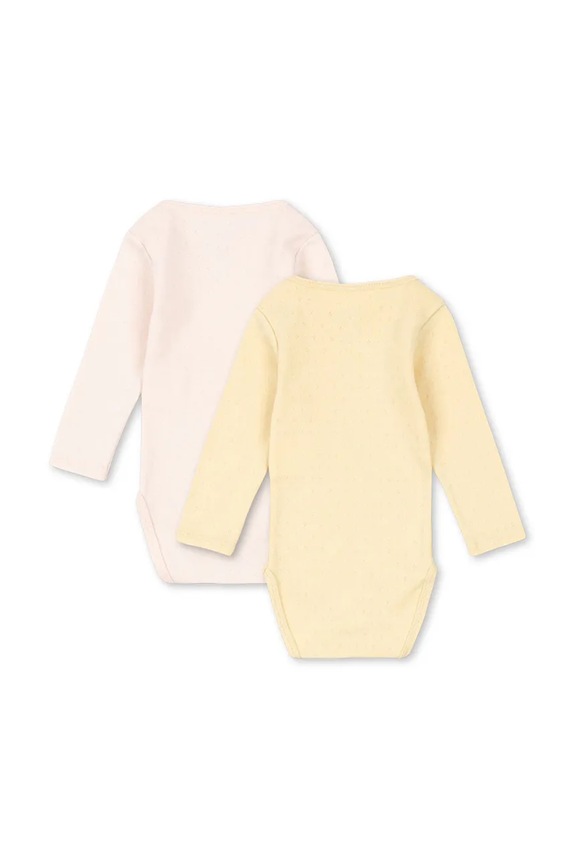 Fanga Fontana body niemowlęce bawełniane PERLA 2 PACK LS BODY OCS 2-pack FA100084 żółty ZS26