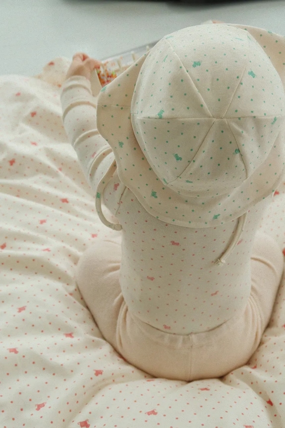 Fanga Fontana čiapka detská bavlnená FIO JERSEY SUN HAT OCS béžová FA100064